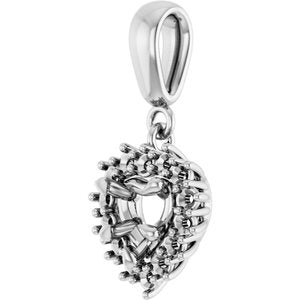 14K White Gold 5x5 mm Heart Pendant Mounting – image 4