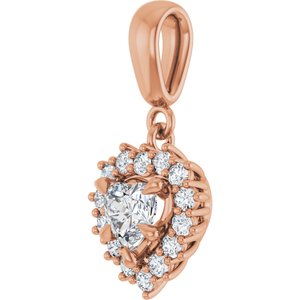 14K Rose Gold 5x5 mm Heart Pendant Mounting – image 3