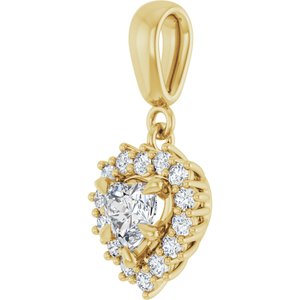 10K Yellow Gold 5x5 mm Heart Pendant Mounting – image 3