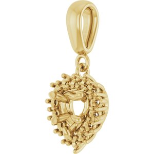 10K Yellow Gold 5x5 mm Heart Pendant Mounting – image 4