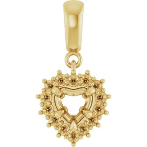 14K Yellow Gold 5x5 mm Heart Pendant Mounting – image 2