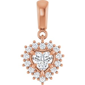 18K Rose Gold 5x5 mm Heart Pendant Mounting