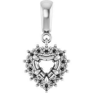 Platinum 5x5 mm Heart Pendant Mounting – image 2