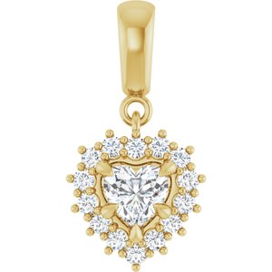 18K Yellow Gold 5x5 mm Heart Pendant Mounting