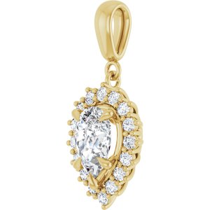 10K Yellow Gold 9x6 mm Pear Pendant Mounting – image 3