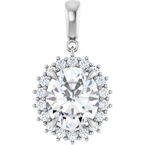 Sterling Silver 12x10 mm Oval Pendant Mounting