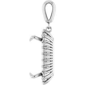 Platinum 16x12 mm Emerald Pendant Mounting – image 6