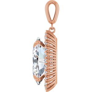 14K Rose Gold 18x13 mm Oval Pendant Mounting – image 5