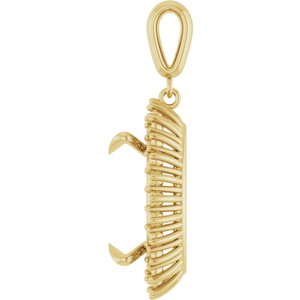 14K Yellow Gold 18x13 mm Oval Pendant Mounting – image 6