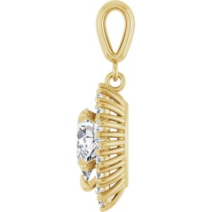 18K Yellow Gold 9x6 mm Pear Pendant Mounting – image 5