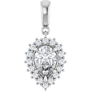 Continuum Sterling Silver 9x6 mm Pear Pendant Mounting