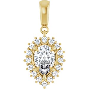 14K Yellow Gold 9x6 mm Pear Pendant Mounting