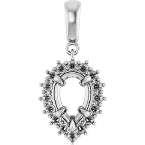 Platinum 9x6 mm Pear Pendant Mounting – image 2