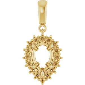 10K Yellow Gold 9x6 mm Pear Pendant Mounting – image 2