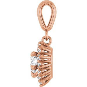 18K Rose Gold 5x5 mm Heart Pendant Mounting – image 5