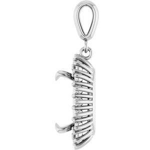 Platinum 12x10 mm Elongated Cushion Pendant Mounting – image 6