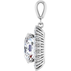 14Kx1 White Gold 12x10 mm Elongated Cushion Pendant Mounting – image 5