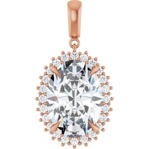 10K Rose Gold 18x13 mm Oval Pendant Mounting