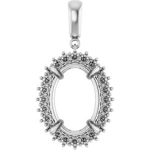 Platinum 18x13 mm Oval Pendant Mounting – image 2