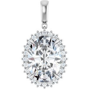10K White Gold 18x13 mm Oval Pendant Mounting