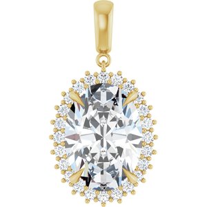 10K Yellow Gold 18x13 mm Oval Pendant Mounting