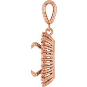 10K Rose Gold 12x10 mm Oval Pendant Mounting – image 6