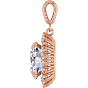 10K Rose Gold 12x10 mm Oval Pendant Mounting – image 5