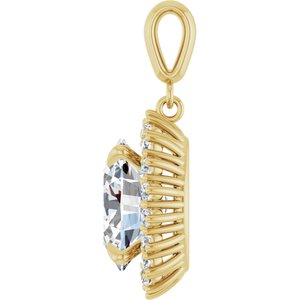 18K Yellow Gold 12x10 mm Oval Pendant Mounting – image 5