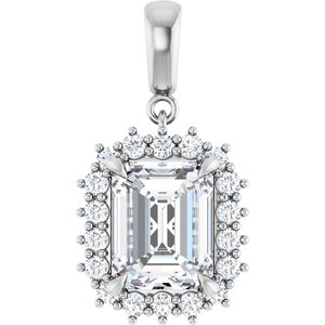 Continuum Sterling Silver 10x8 mm Emerald Pendant Mounting