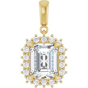18K Yellow Gold 10x8 mm Emerald Pendant Mounting