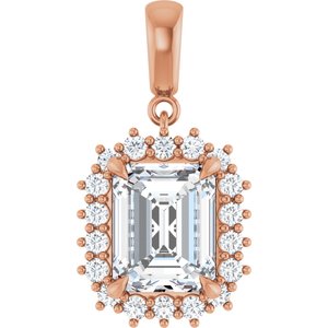 18K Rose Gold 10x8 mm Emerald Pendant Mounting