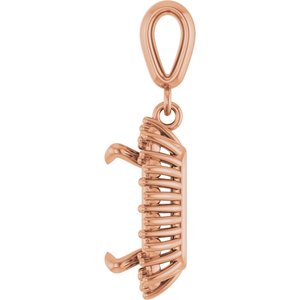 14K Rose Gold 10x8 mm Emerald Pendant Mounting – image 6