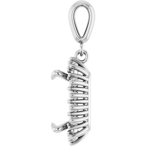 14K White Gold 10x8 mm Emerald Pendant Mounting – image 6