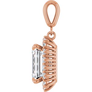 14K Rose Gold 10x8 mm Emerald Pendant Mounting – image 5