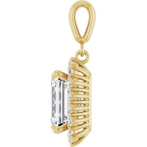 14K Yellow Gold 10x8 mm Emerald Pendant Mounting – image 5