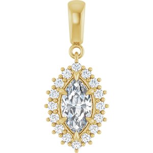 14K Yellow Gold 9.5x5 mm Marquise Pendant Mounting