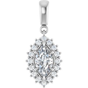 Continuum Sterling Silver 9.5x5 mm Marquise Pendant Mounting