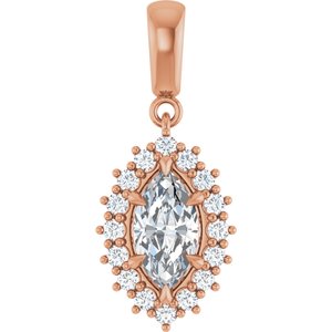 18K Rose Gold 9.5x5 mm Marquise Pendant Mounting