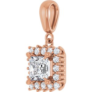 10K Rose Gold 5.5x5.5 mm Square Pendant Mounting – image 3