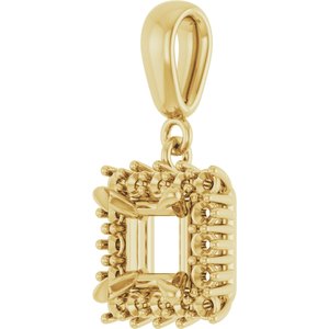 10K Yellow Gold 5.5x5.5 mm Square Pendant Mounting – image 4