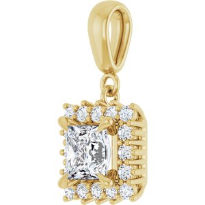 14K Yellow Gold 5.5x5.5 mm Square Pendant Mounting – image 3