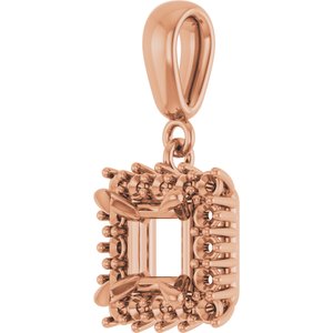 18K Rose Gold 5.5x5.5 mm Square Pendant Mounting – image 4