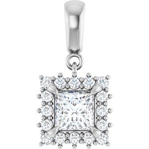 Continuum Sterling Silver 5.5x5.5 mm Square Pendant Mounting