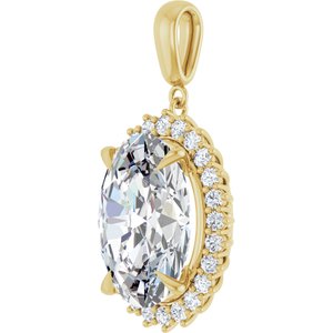 14K Yellow Gold 18x13 mm Oval Pendant Mounting – image 3