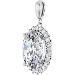 14K White Gold 18x13 mm Oval Pendant Mounting – image 3