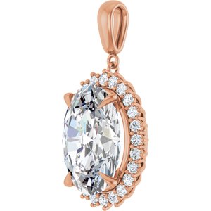 18K Rose Gold 18x13 mm Oval Pendant Mounting – image 3