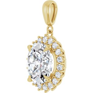 14K Yellow Gold 12x10 mm Oval Pendant Mounting – image 3