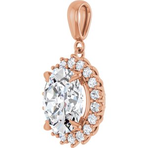 14K Rose Gold 12x10 mm Oval Pendant Mounting – image 3