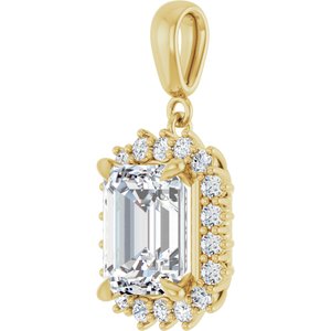 10K Yellow Gold 10x8 mm Emerald Pendant Mounting – image 3