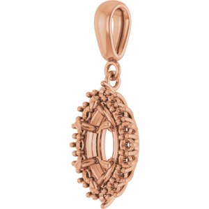 10K Rose Gold 9.5x5 mm Marquise Pendant Mounting – image 4